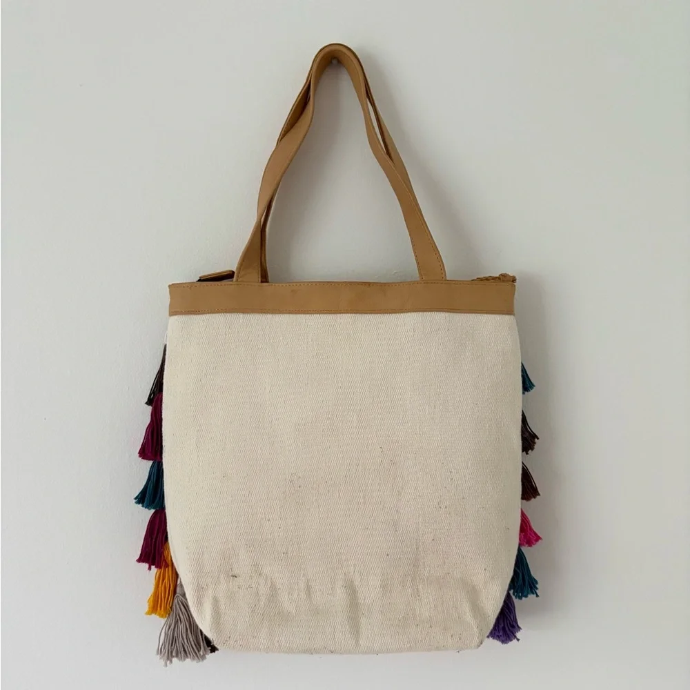 Noonday Collection Colorful Tassel La Gloria Tote Bag - Picture 9 of 12